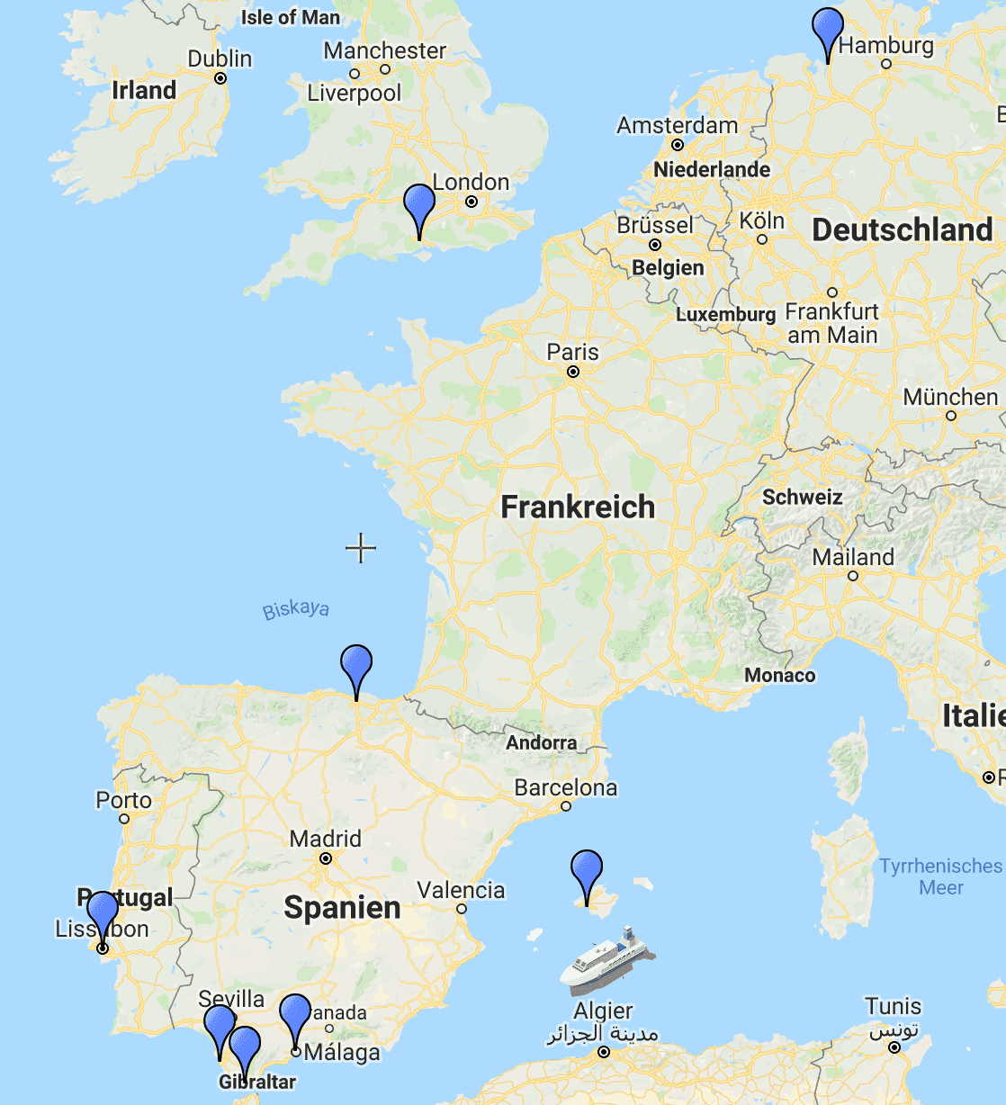 Kreuzfahrt Tag 1 Abfahrt Mallorca